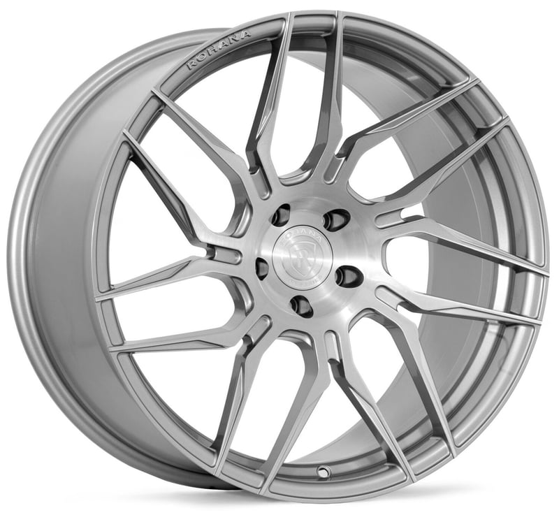 (clearance - no returns) 20x12 rohana rfx7 brushed titanium (true directional) (cross forged) (left) 5x120 45mm