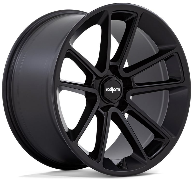 (clearance - no returns) 22x12 rotiform btl matte black w/ black cap r194 5x112 30mm
