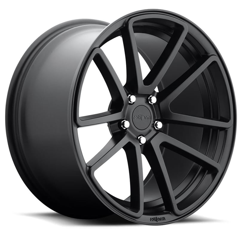 19x8.5 rotiform spf all matte black r122 5x112 45mm