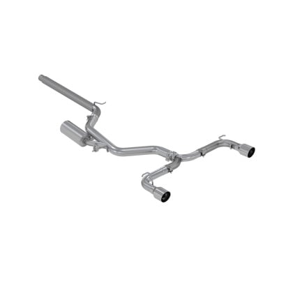 mbrp 15-20 vw 2.0l turbo golf gti mk7 3in t304 cat back exhaust w/ dual split rear exit s4606304