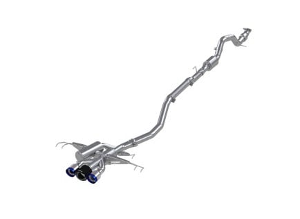 mbrp 17-22 honda civic type r 2.0l t304 ss 3in cat-back w/triple center out- burnt ends/carbon tips s49013be