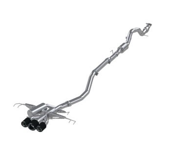 mbrp 17-22 honda civic type r 2.0l t304 ss 3in cat-back w/triple center outlet- carbon fiber tips s49013cf