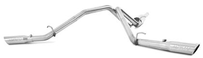 mbrp 14 chevy/gmc 1500 silverado/sierra 4.3l v6/5.3l v8 dual split side t409 3in cat back exhaust s5082409