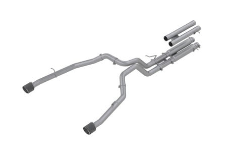 mbrp 2021 ram trx 6.2 s/c 3in catback dual rear carbon fiber tips(race)- t304 s51543cf