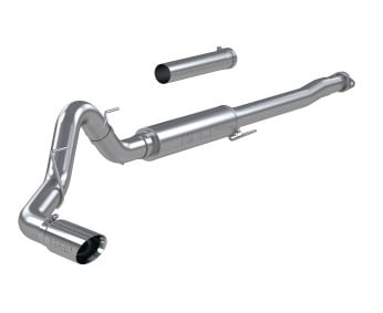 mbrp 2021+ ford f150 2.7l/3.5l/5.0l 4in t304 stainless steel cat-back - race version s5209304