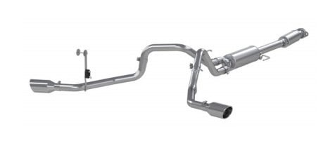 mbrp 2021+ ford f150 2.7l/3.5l/5.0l 3in aluminized steel cat-back 2.5in dual split side exhaust s5213al