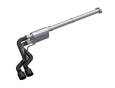 mbrp 2021 ford f-150 2.7l ecoboost / 3.5l ecoboost / 5.0l 3in cat back single side exit black s5217blk