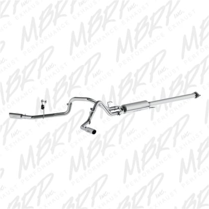 mbrp 2015 ford f-150 2.7l / 3.5l ecoboost 2.5in cat back dual side split alum exhaust system s5254al
