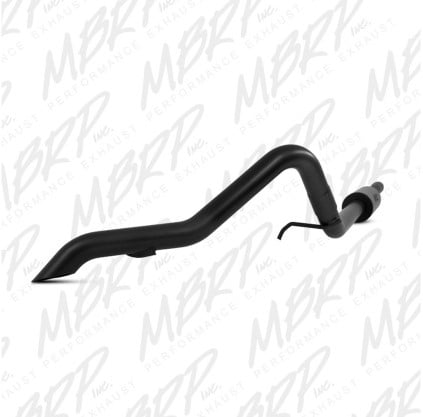 mbrp 12 jeep wrangler/rubicon 3.6l v6 cat back single rear exit off-road black exhaust s5530blk