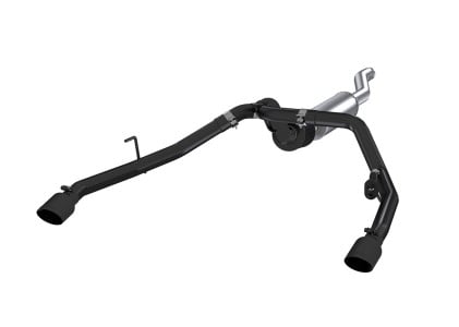 mbrp 2020 jeep gladiator 3.6l 2.5in dual rear exit cat back exhaust black coated s5538blk