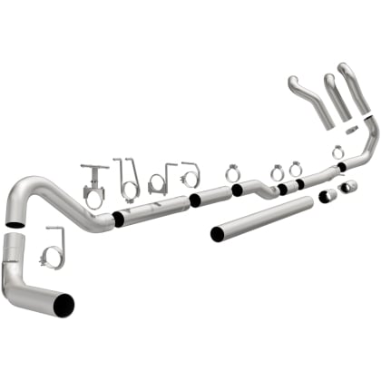mbrp 03-07 ford f-250/350 6.0l 4in turbo back off road single no muffler t409 exhaust system s6212slm