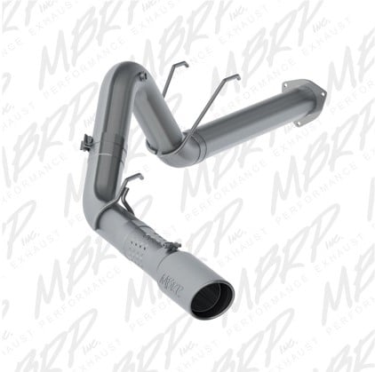 mbrp 17-19 ford f250/350/450 6.7l 4in aluminized filter back single tip exhaust system s6289al