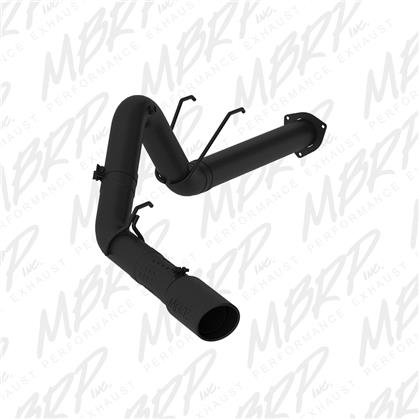 mbrp 17-19 ford f-250/350/450 6.7l 4in filter back single tip black coated exhaust s6289blk