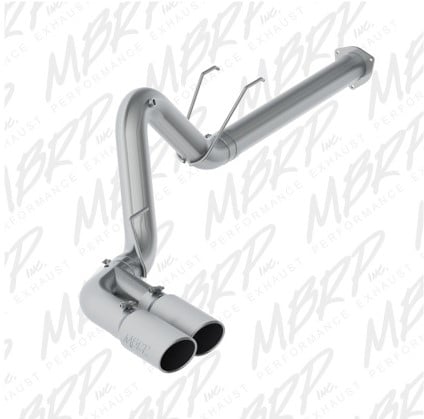 mbrp 17-19 ford f-250/350/450 6.7l 4in filter back single side dual exit t409 exhaust system s6290409