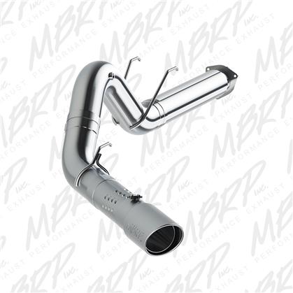 mbrp 17-19 ford f250/350/450 6.7l ex. reg cab 5in filter back single tip aluminized exhaust system s62930al