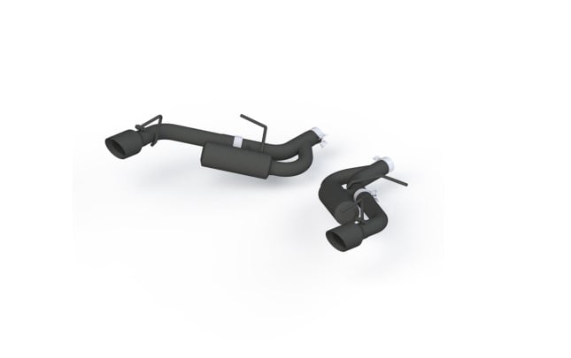 mbrp 16-19 chevrolet camaro 2.5in black coated non npp axle back exhaust system - 4in dual wall tips s7038blk