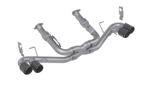 mbrp 20-21 chevrolet corvette c8 3in cat back quad split rear exit w/ carbon fiber tips - t304 s70403cf