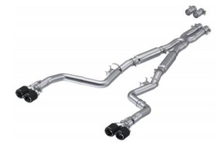 mbrp 17-up dodge challenger 5.7l/6.2l/6.4l carbon fiber quad tip t304 catback exhaust s71133cf