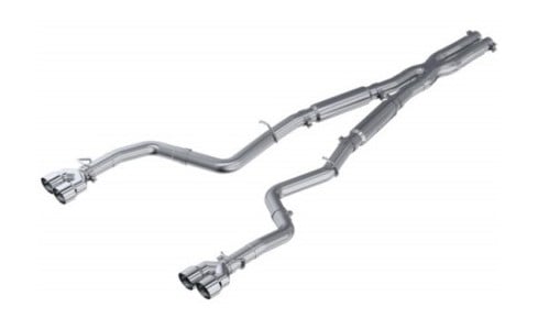mbrp 15-16 dodge challenger rt 5.7l aluminized steel 3in dual rear cat-back quad tips - street s7115al