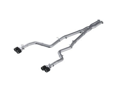 mbrp 15-16 dodge challenger 5.7l hemi ss 3in quad split rear exit w/ carbon fiber tips - t304 s71163cf