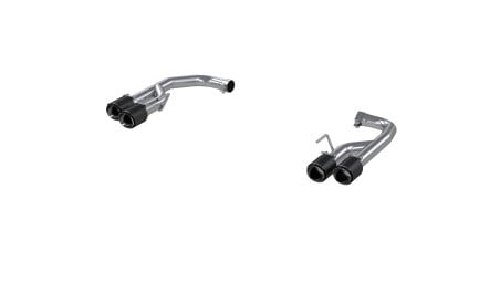 mbrp 18-21 ford mustang gt 5.0l t304 ss 2.5i axle-back, dual rear exit with quad cf tips s72113cf