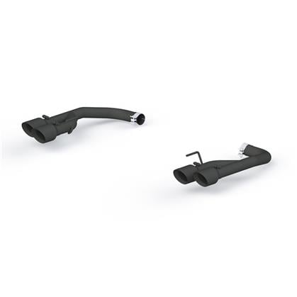 mbrp 18-20 ford mustang gt 2.5in black coated non active dual axle back exhaust - 4in dual wall tips s7211blk