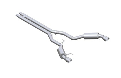mbrp 15-17 ford mustang gt 5.0 3in cat back dual split rear race version 4.5in tips - aluminized s7278al