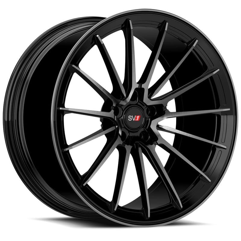 21x12 savini sv.1 r2 gloss black w/ double dark tint (fully forged) (custom)