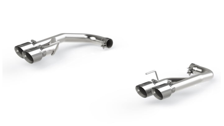 mbrp 18-22 ford mustang gt 2.5in t304 non active dual axle back exhaust system - 4in dual wall tips s7211304
