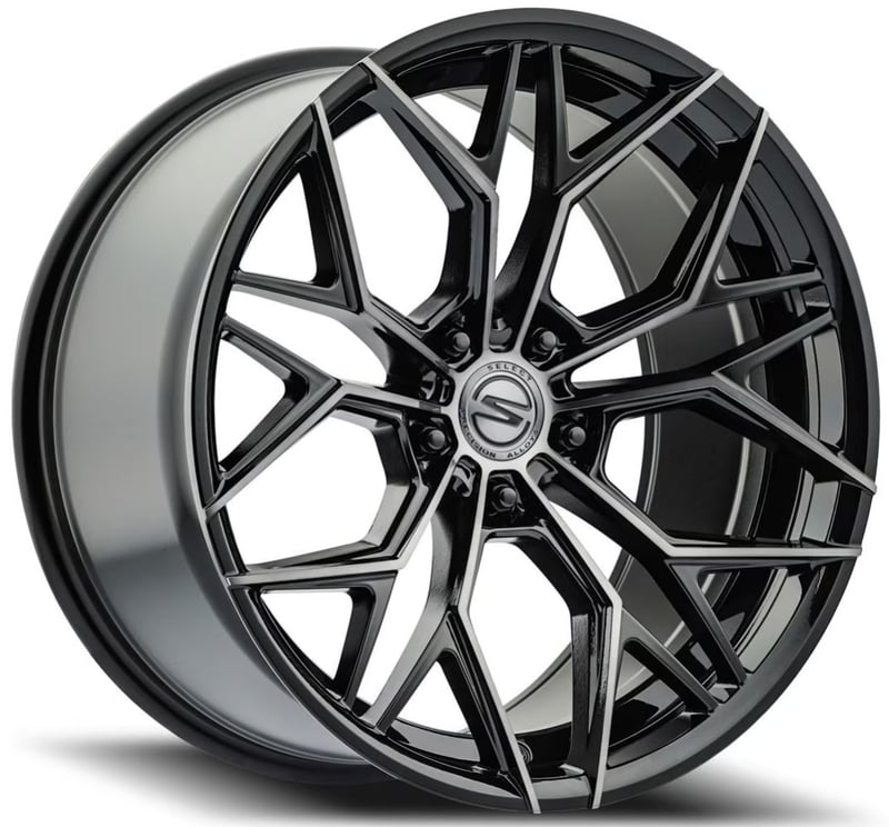 (special pricing) 20x9 select s105 syndicate gloss black machined dark tint 5x112 20mm