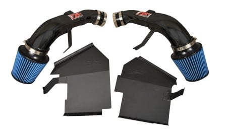 injen 14 infiniti q50 3.7l v6 black dual short ram intake w/ mr techn and heat shields sp1999blk