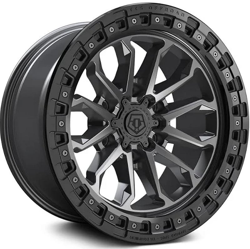 22x10 tis off-road 556ab satin anthracite w/ black bead ring (6-lug) 6x135 10mm