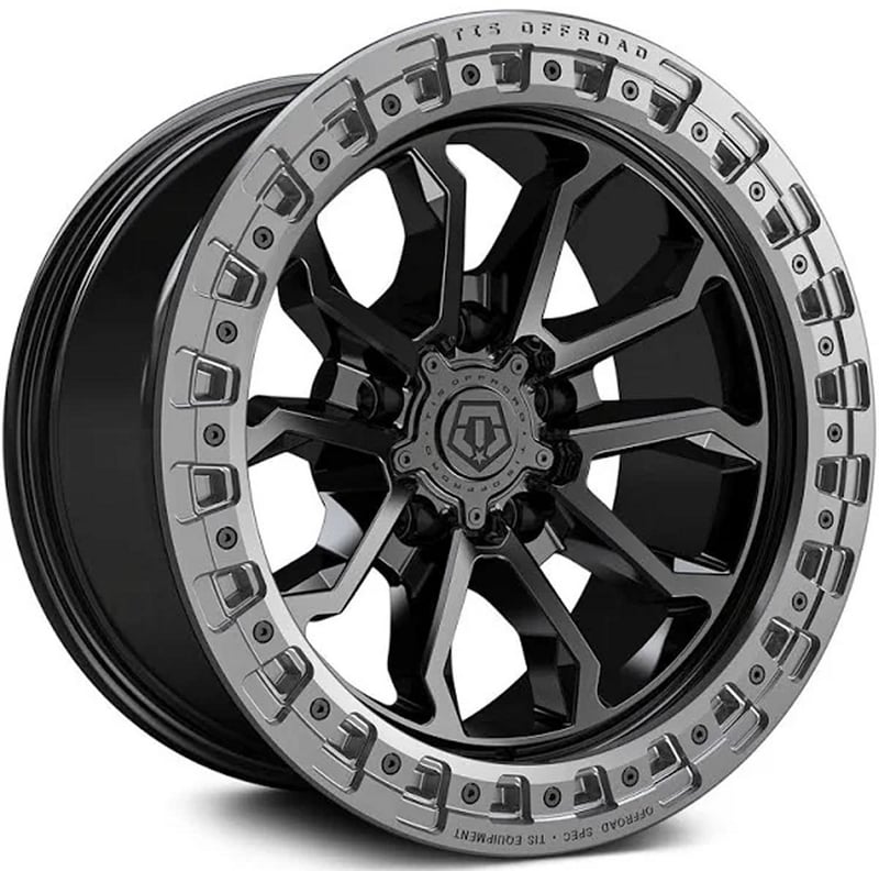 17x9 tis off-road 556ba satin black w/ anthracite bead ring (5-lug) 5x5.5/139.7 -12mm