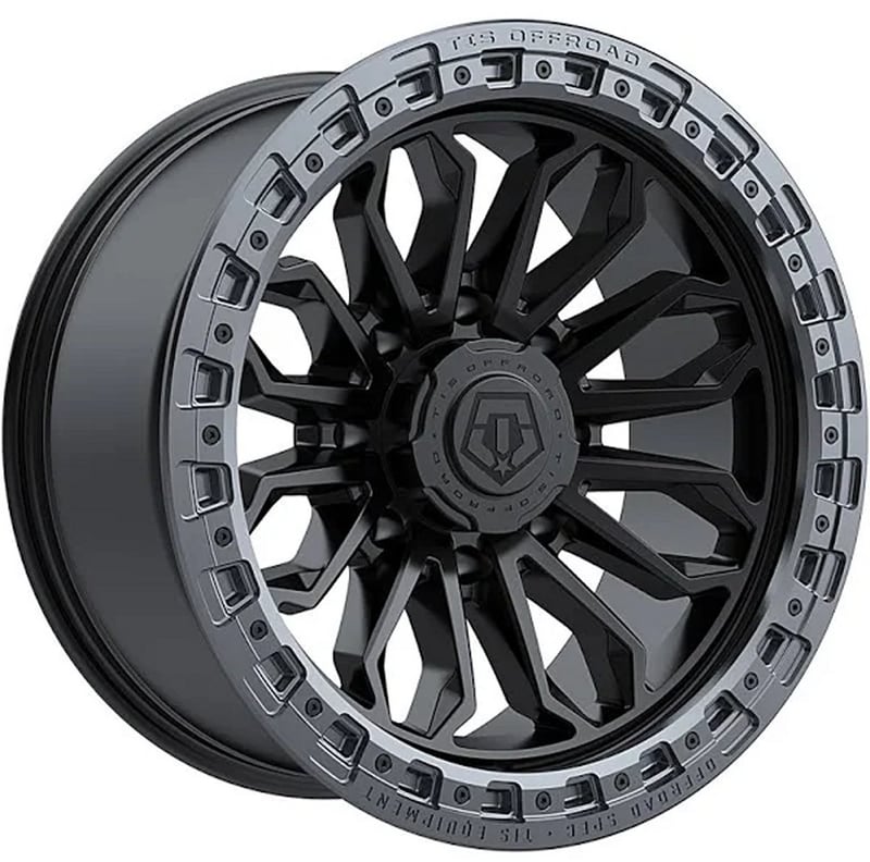 20x10 tis off-road 556ba satin black w/ anthracite bead ring (8-lug) 8x6.5/165 -20mm