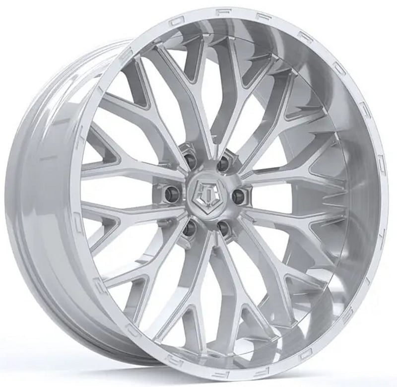 20x10 tis off-road 565bsm silver w/ brushed face (6-lug) 6x135 -24mm