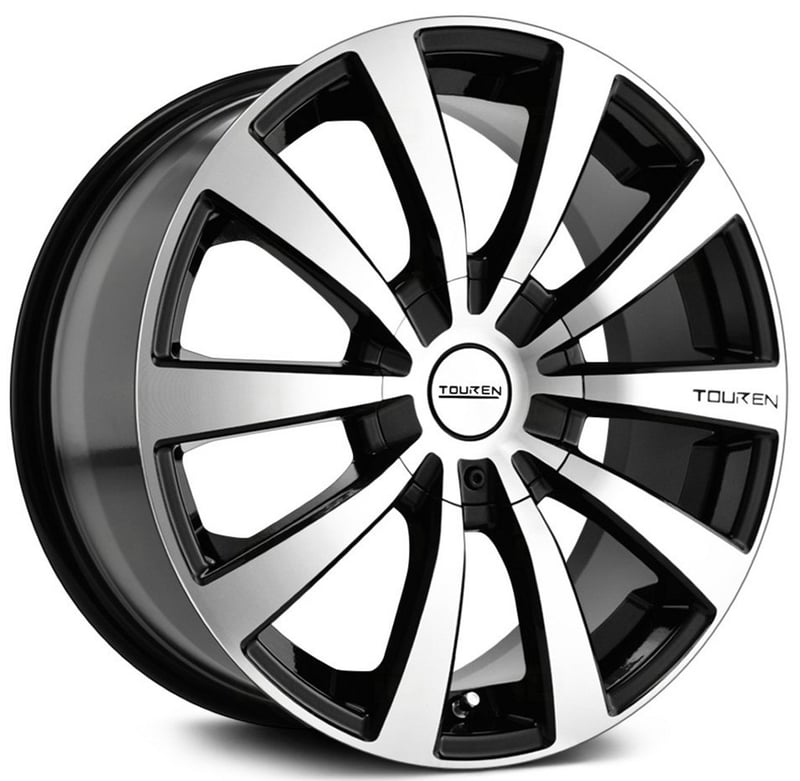 (clearance - no returns) 17x7 touren tr3 gloss black machined face & lip 5x112 5x120 40mm