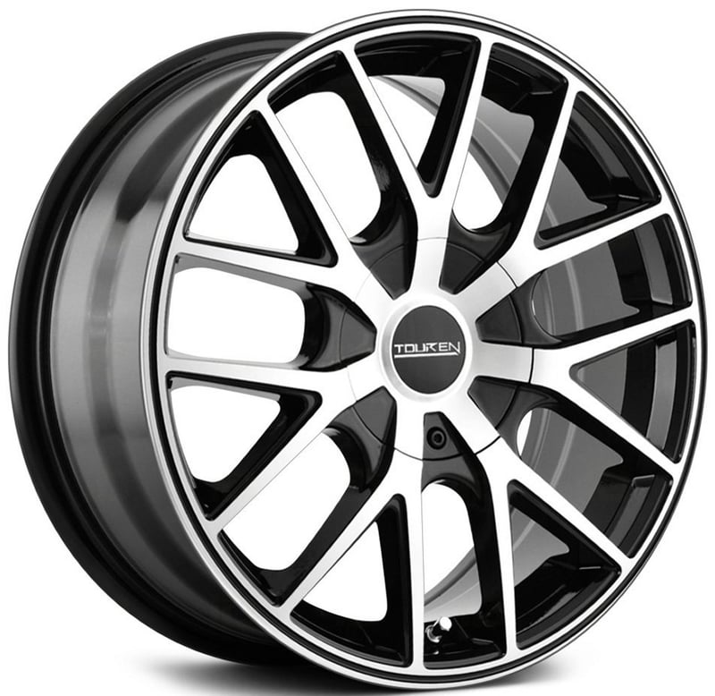 (clearance - no returns) 20x8.5 touren tr60 gloss black machined face & black ring 5x115 5x120 20mm