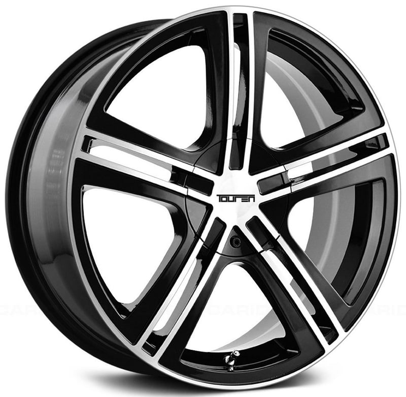(clearance - no returns) 16x7 touren tr62 gloss black machined face & machined lip 4x100 4x4.5/114.3 40mm