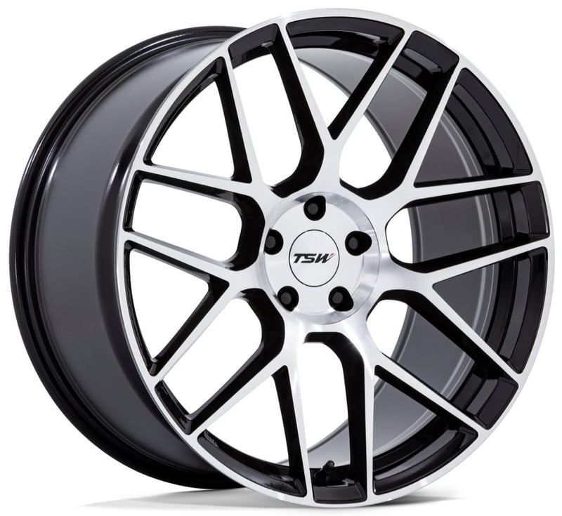 17x8 tsw tw002 lasarthe gloss black machined (flow formed) 5x4.25/108 40mm
