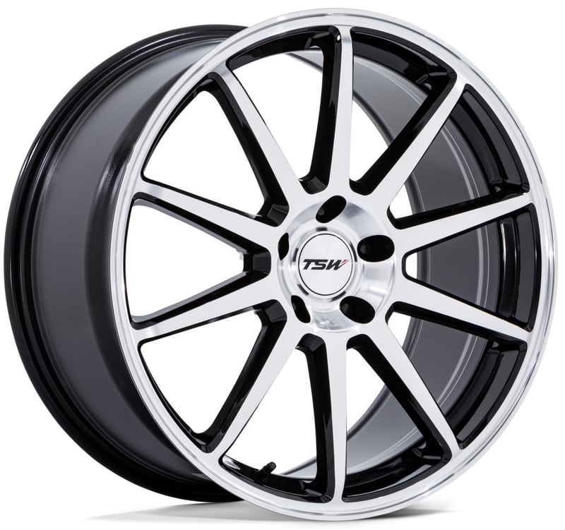 19x10.5 tsw tw004 canard gloss black machined (flow formed) 5x120 35mm