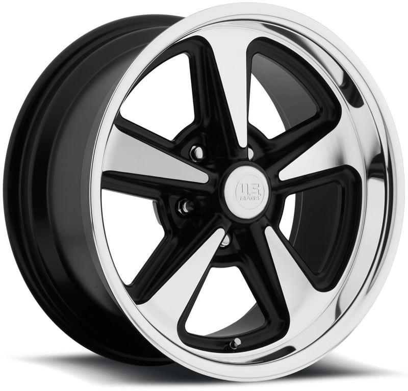 (clearance - no returns) 18x9 us mags u109 bandit black machined w/ diamond cut lip 5x4.5/114.3 8mm