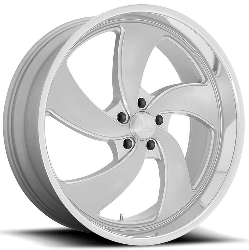 24x9 us mags u134 desperado silver brushed milled w/ diamond cut lip (bi-directional) (left) 6x5.5/139.7 25mm