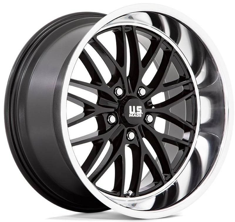 20x10 us mags u138 santa cruz gloss black w/ diamond cut lip 5x4.75/120.7 6mm