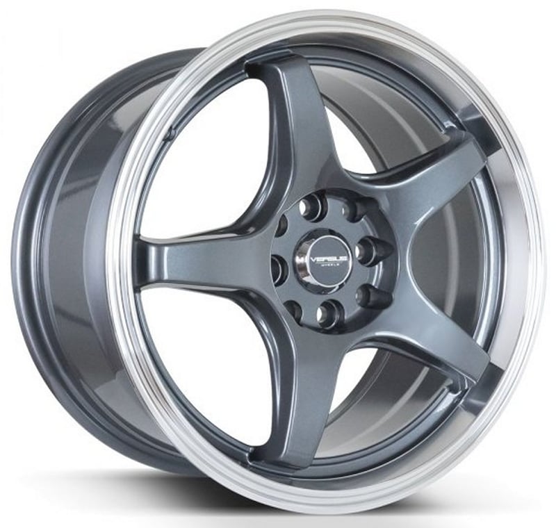 18x8.5 versus vs005 gunmetal w/ machined lip 5x100 5x4.5/114.3 35mm