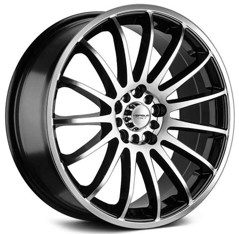17x7.5 versus vs162 gloss black w/ machined face 5x100 5x4.5/114.3 40mm