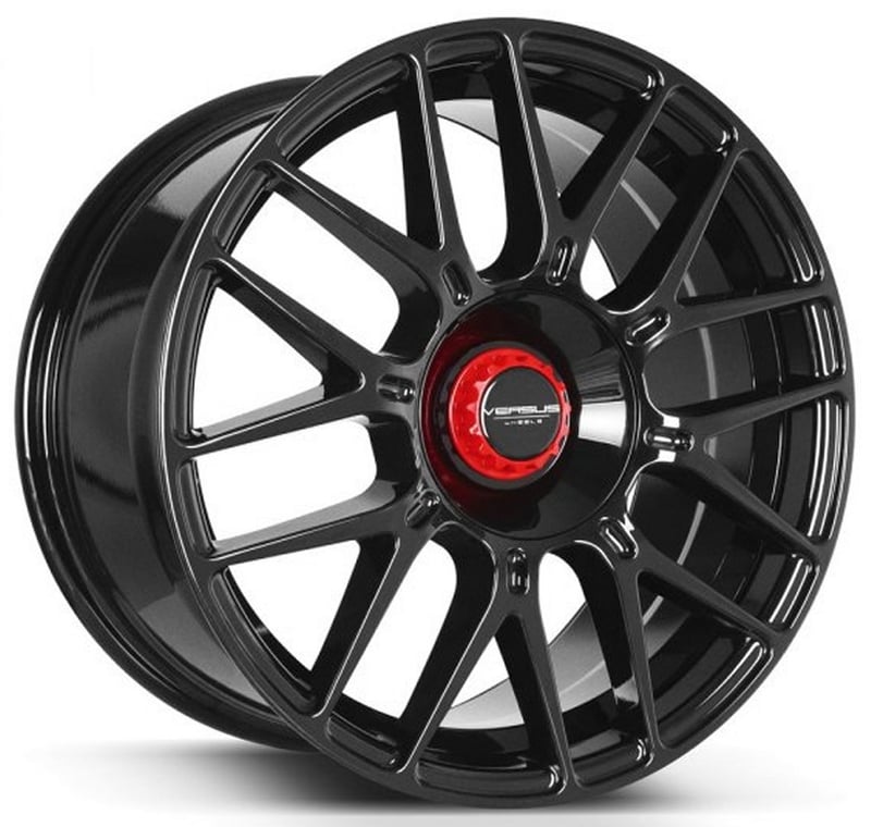 18x8.5 versus vs22 gloss black w/ red cap 5x100 5x4.5/114.3 35mm