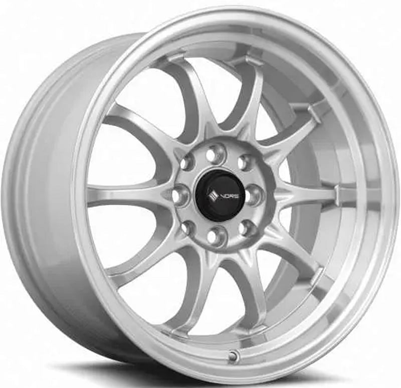 15x9 vors tr3 silver machined lip 4x98 0mm (custom)