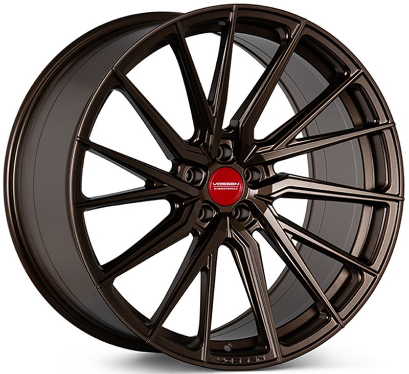 22x9.5 vossen hf-4t satin bronze (hybrid forged) (true directional) (deep concave) (left) (custom)