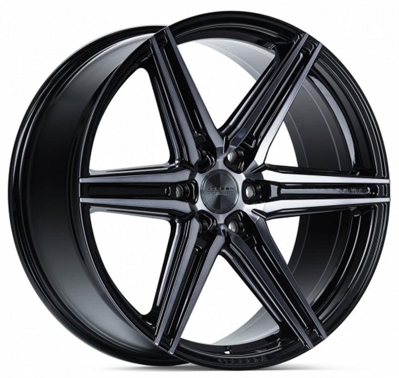 20x9.5 vossen hf6-2 gloss black w/ double tint (hybrid forged) (deep concave) 6x5.5/139.7 15mm