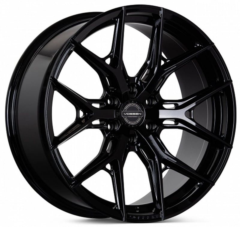 22x9.5 vossen hf6-4 gloss black (hybrid forged) (deep concave) 6x5.5/139.7 30mm